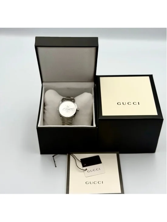 Gucci G-Timeless Women’s Watch - Silver Bee Dial - YA1264126 - New with Tags - Picture 2 of 11